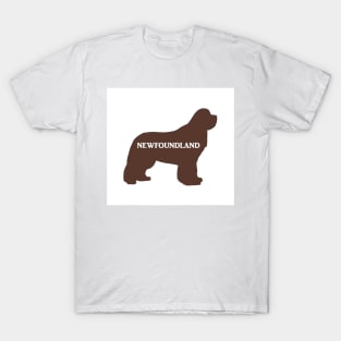 newfoundland name silhouette brown T-Shirt